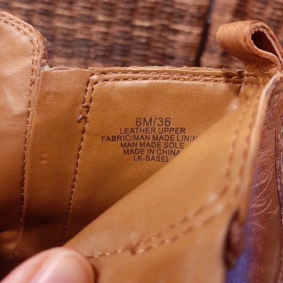 Lucky Brand Basel Leather Ankle Booties Toffee Brown Women's 6M Zippers Boots - Picture 12 of 12